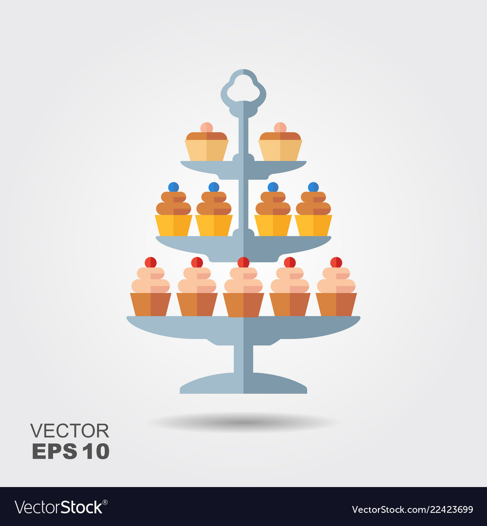 Confectionery icon cupcakes with berries vector image Confectionery icon cupcakes with berries