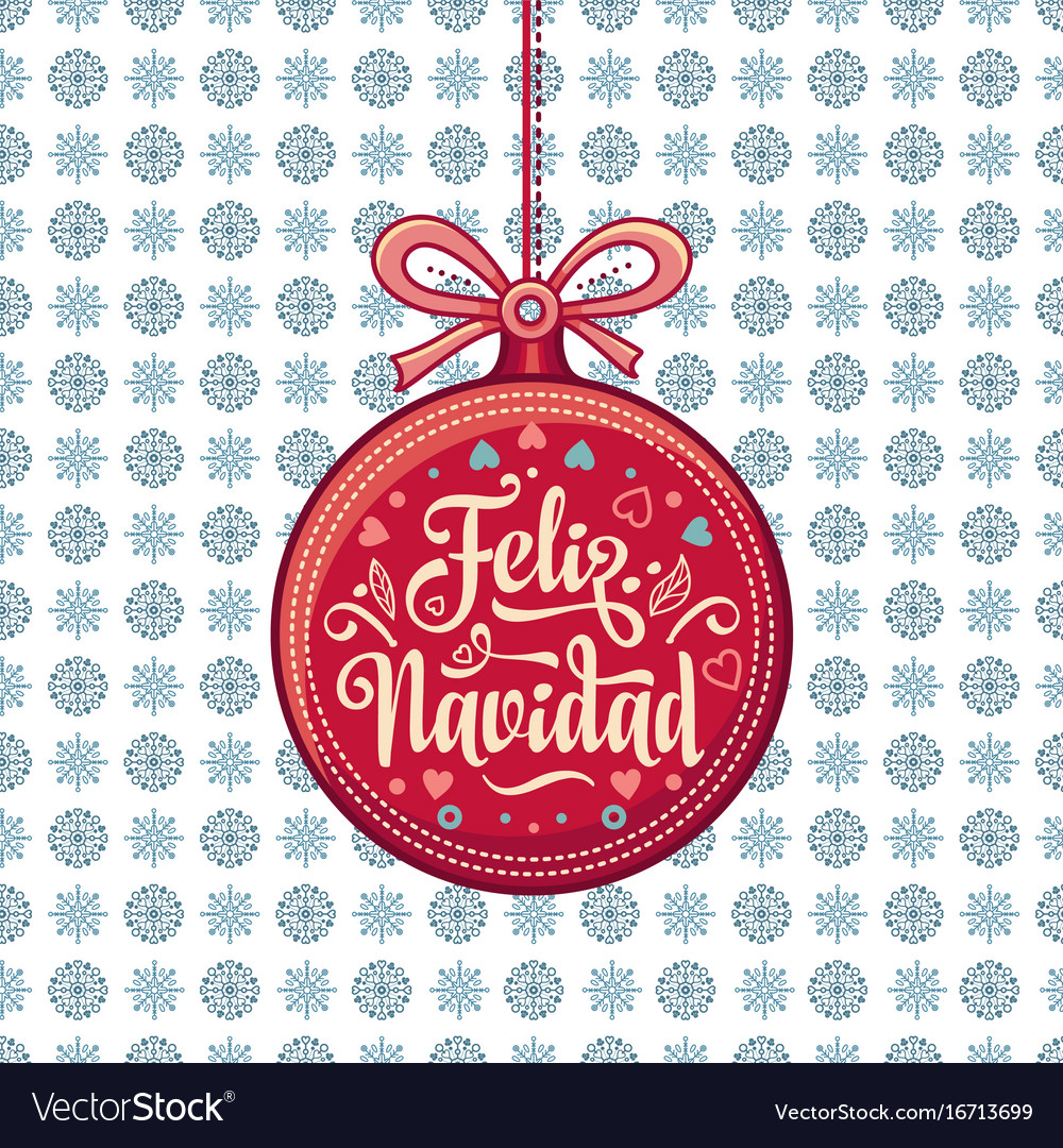 Feliz navidad greeting card in spain