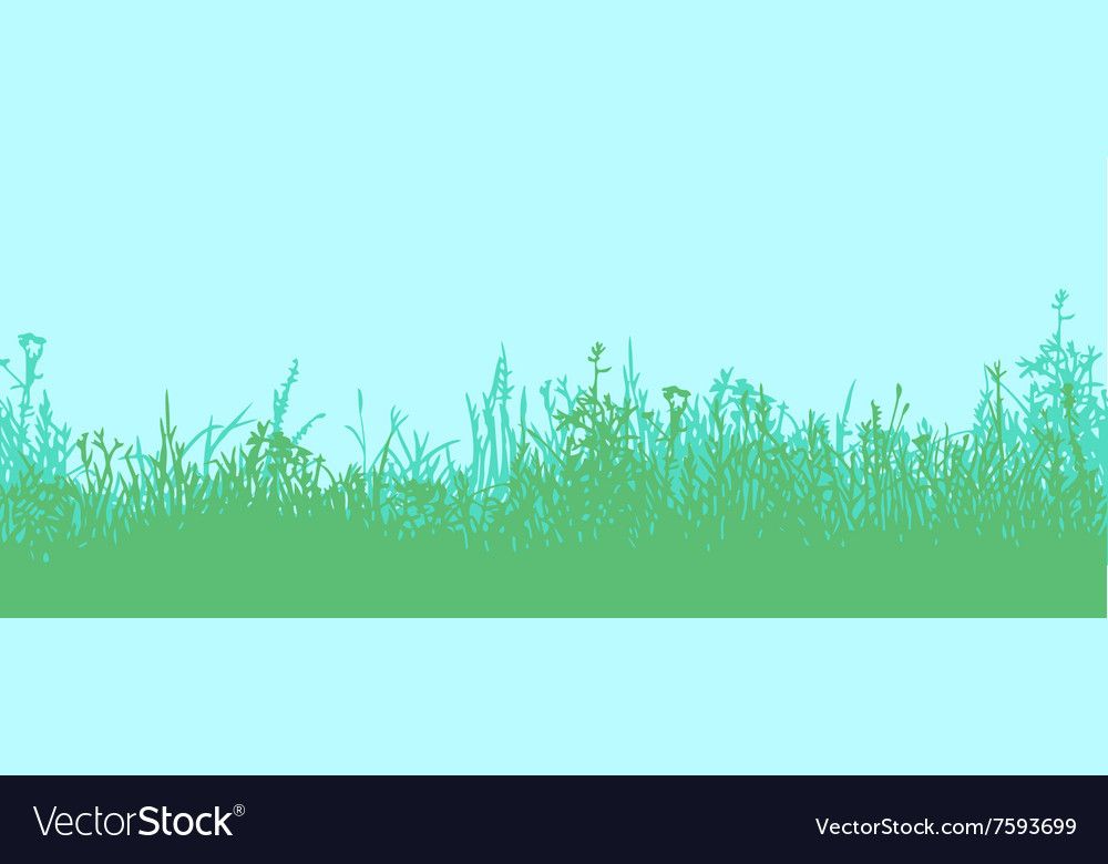 Grass horizontal seamless pattern