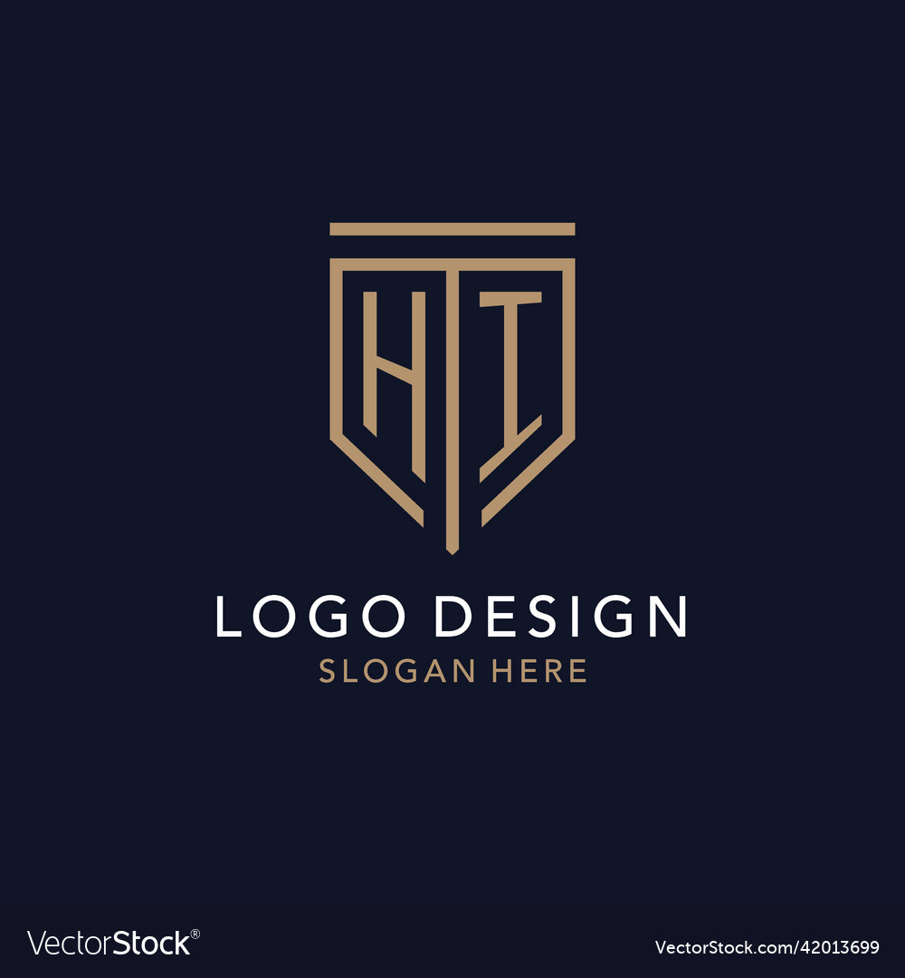 Hi initial logo monogram with simple luxury