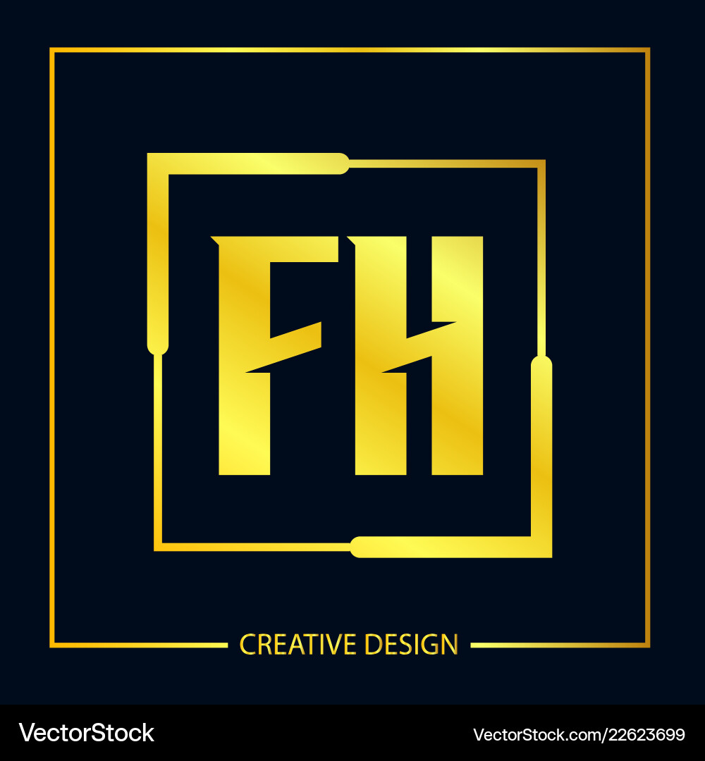 Initial fh letter logo template design Royalty Free Vector
