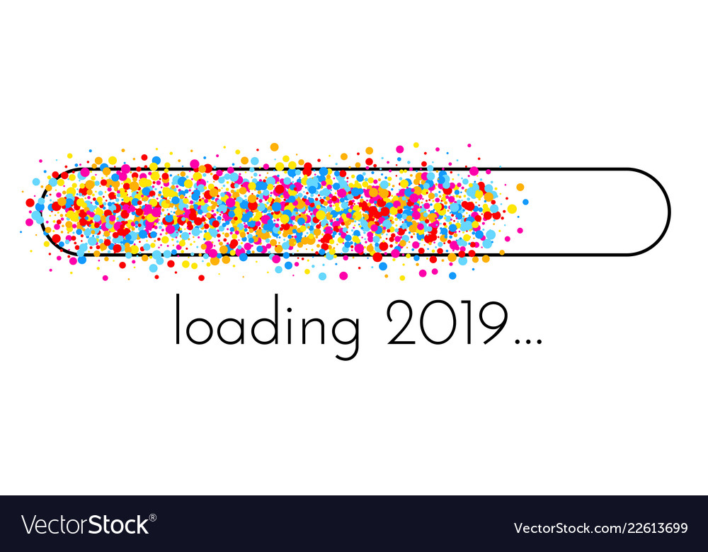 Loading 2019 new year banner with colorful