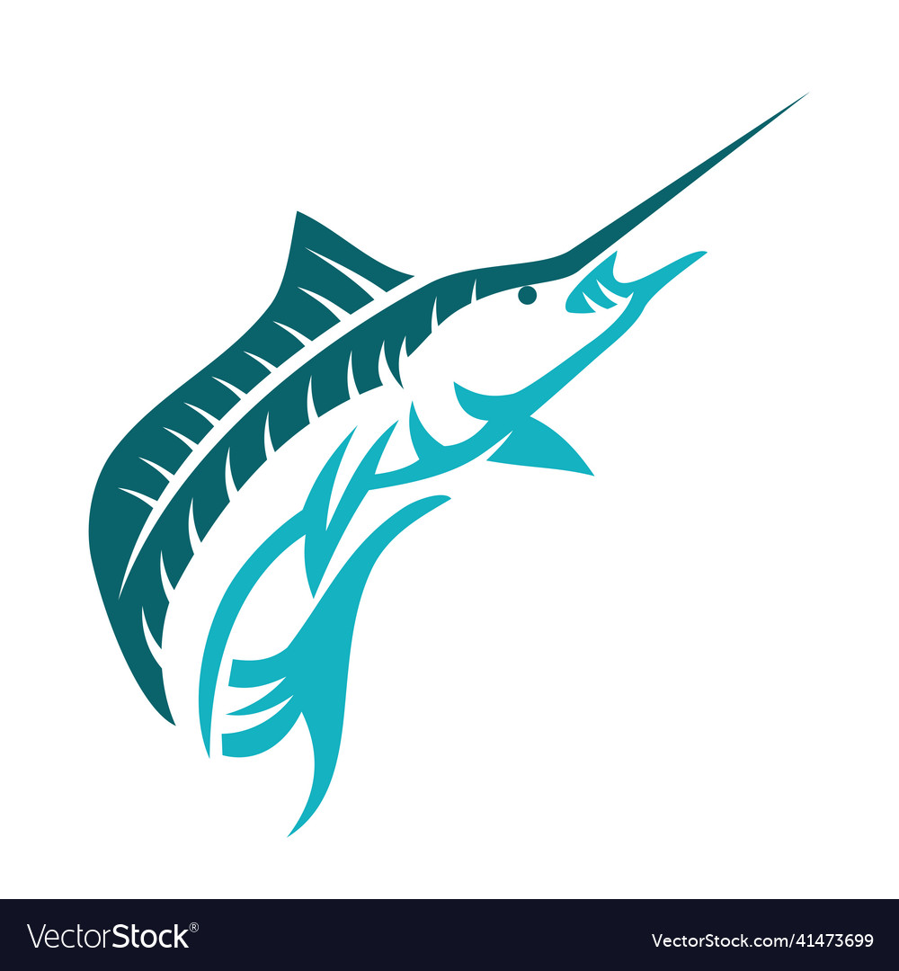 Marlin fish business icon brand identity