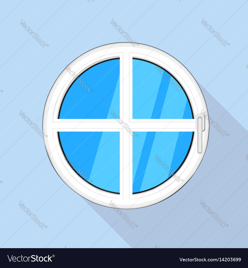 Round plastic window icon flat style Royalty Free Vector