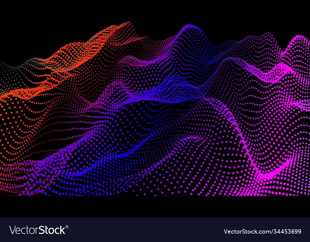 Sea waves from node hud data dots flow research