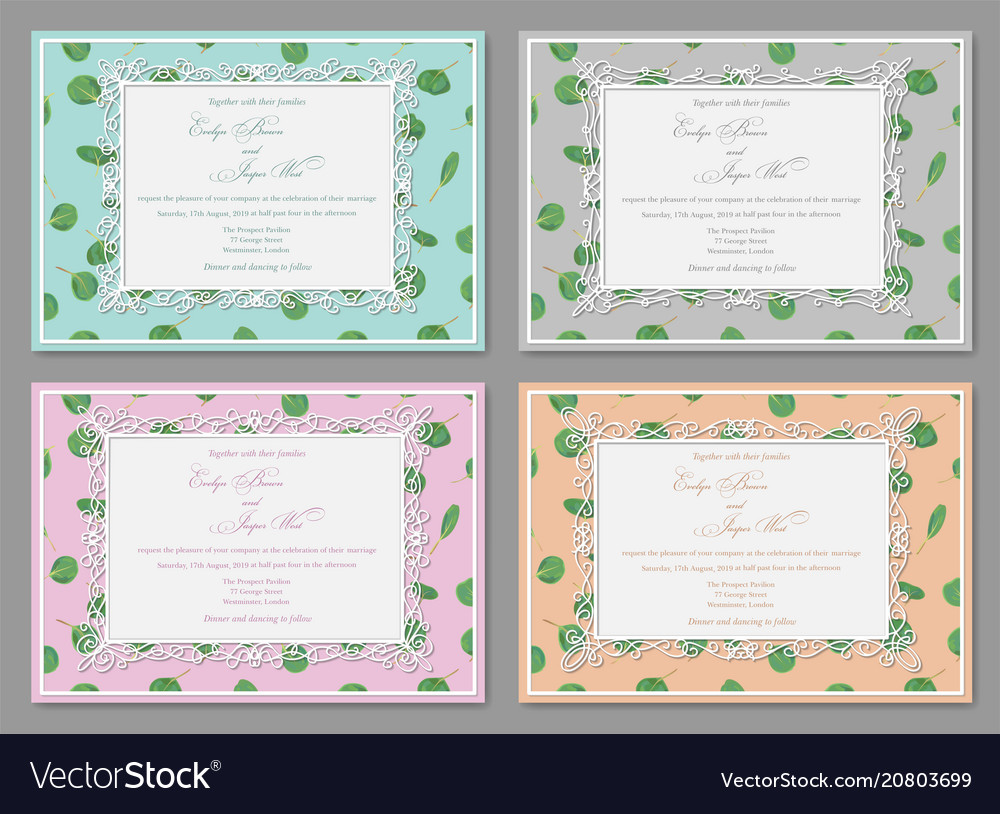 Set of four beautiful invitation