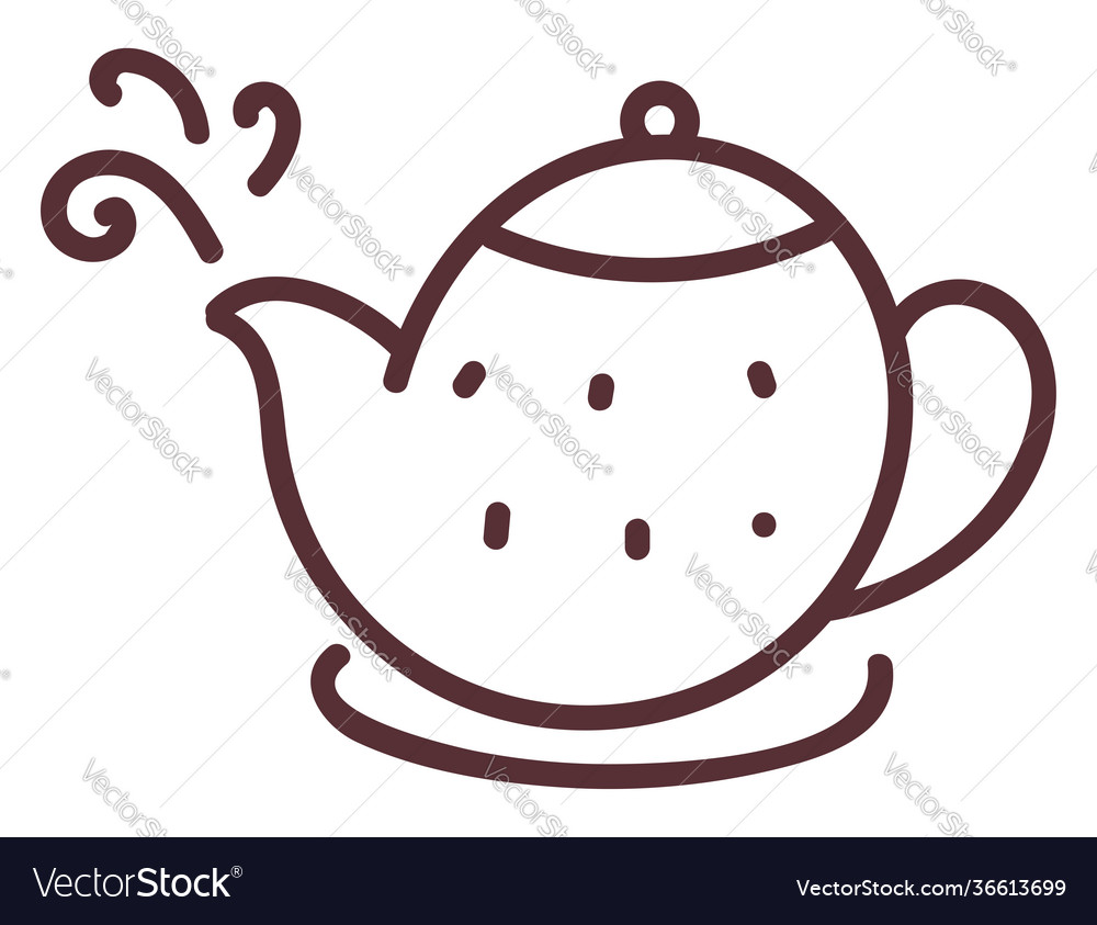 Small tea pot on white background