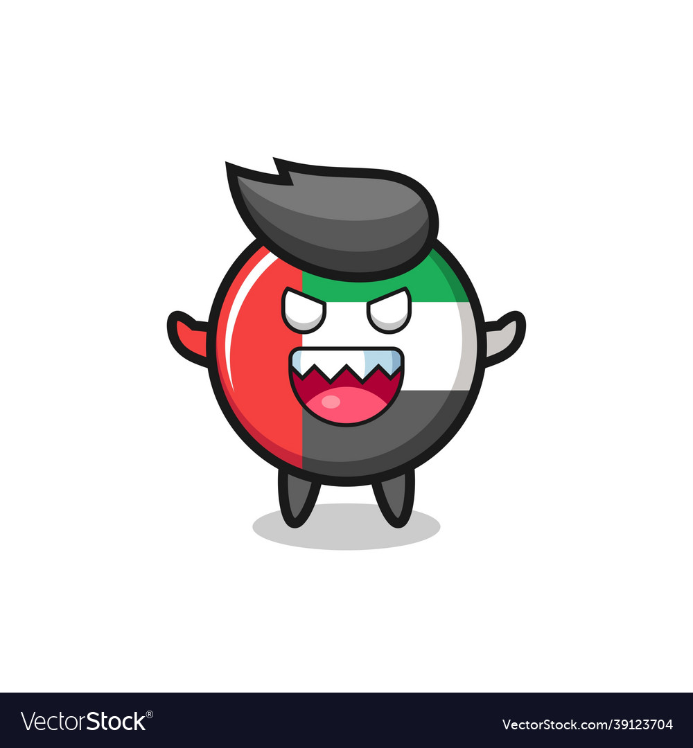 Evil uae flag badge mascot character