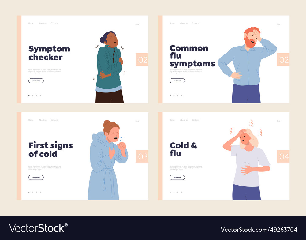 First signs of flu cold symptoms checker online Vector Image