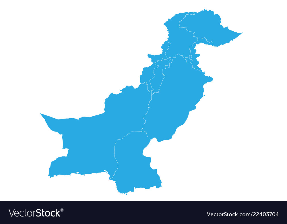 Map Of Pakistan High Detailed Royalty Free Vector Image