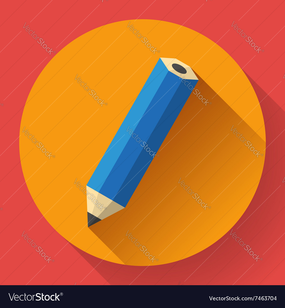 Office pencil icon business flat design style