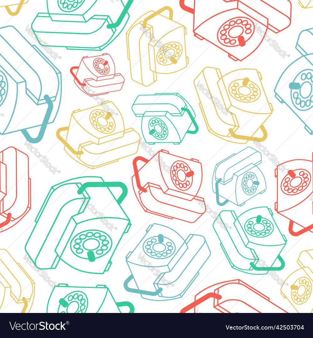 Retro telephone pattern seamless phone