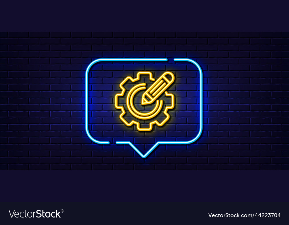 Settings gear line icon cogwheel with star sign