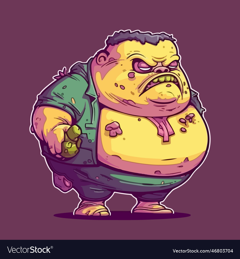 Zombie fat character Royalty Free Vector Image