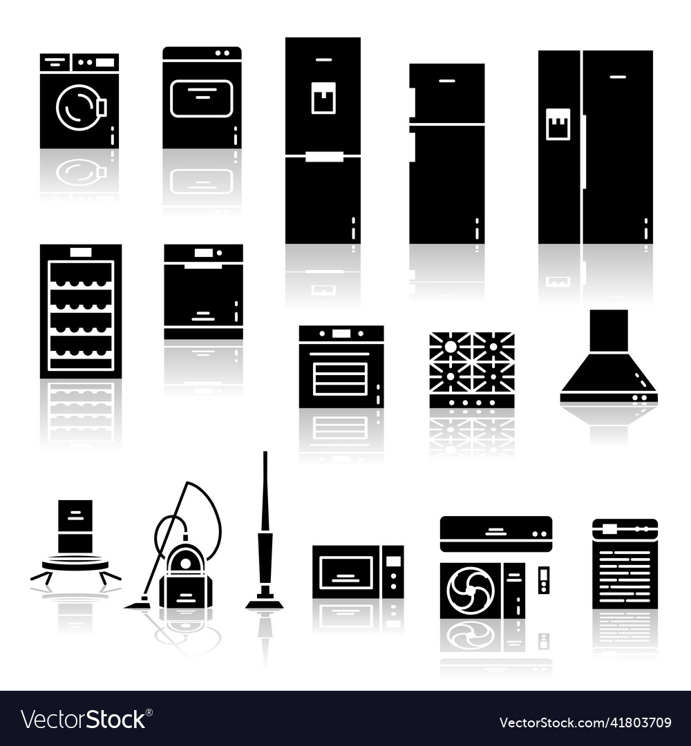 Appliances Icons 01 Flat Royalty Free Vector Image