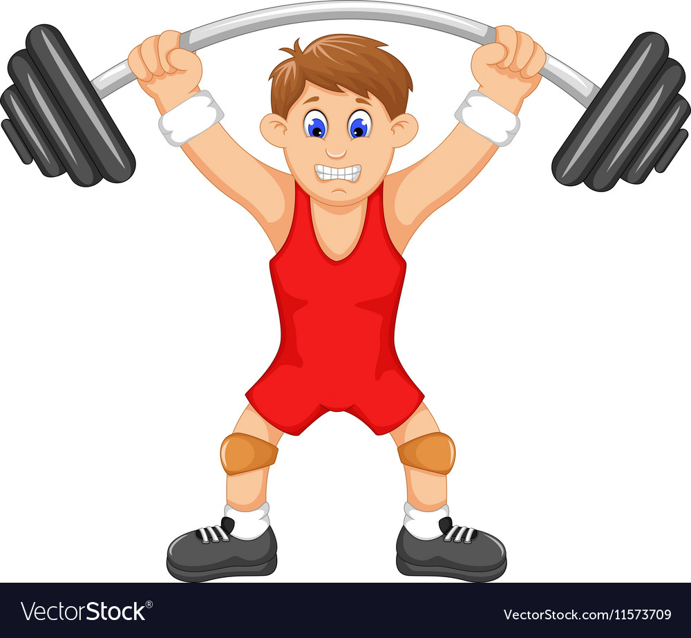 Cute man athlete doing weightlifter Royalty Free Vector