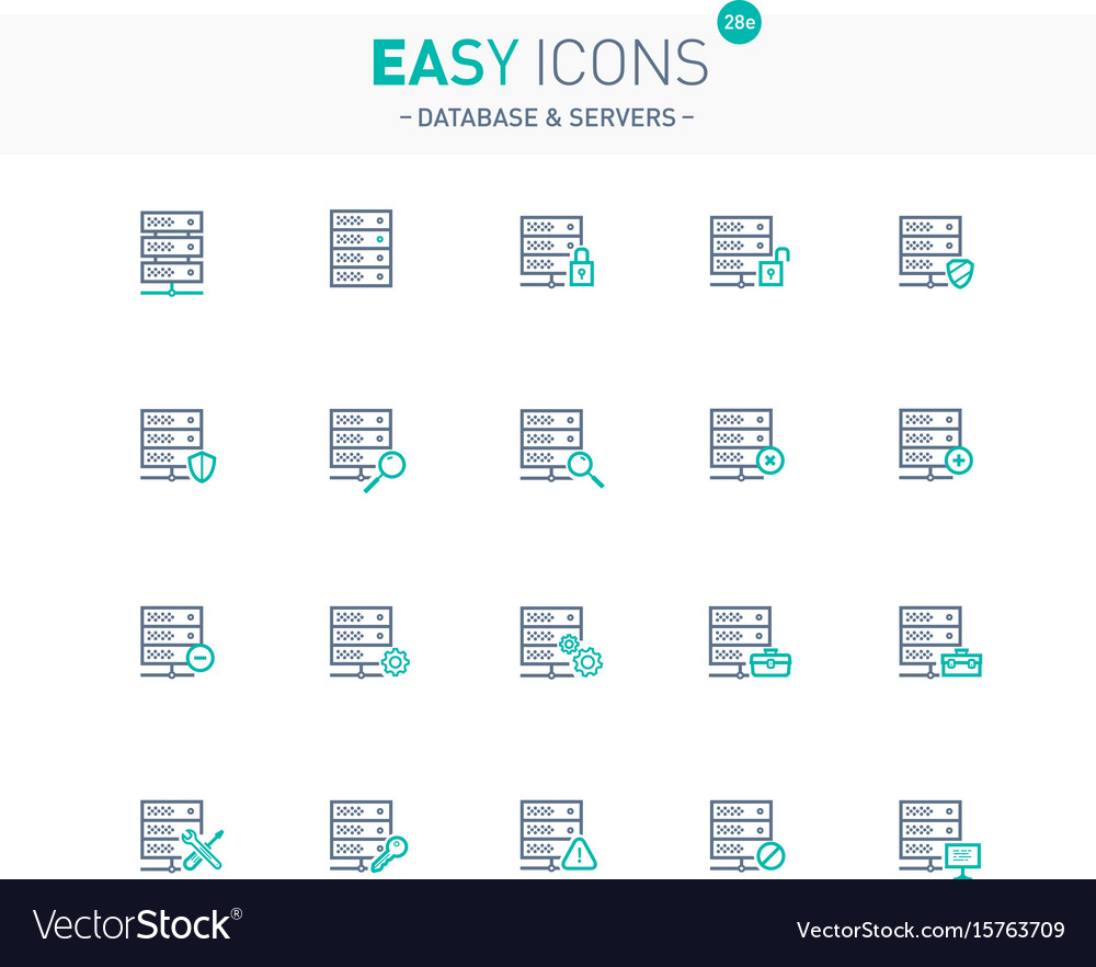 Easy icons 28e database Royalty Free Vector Image