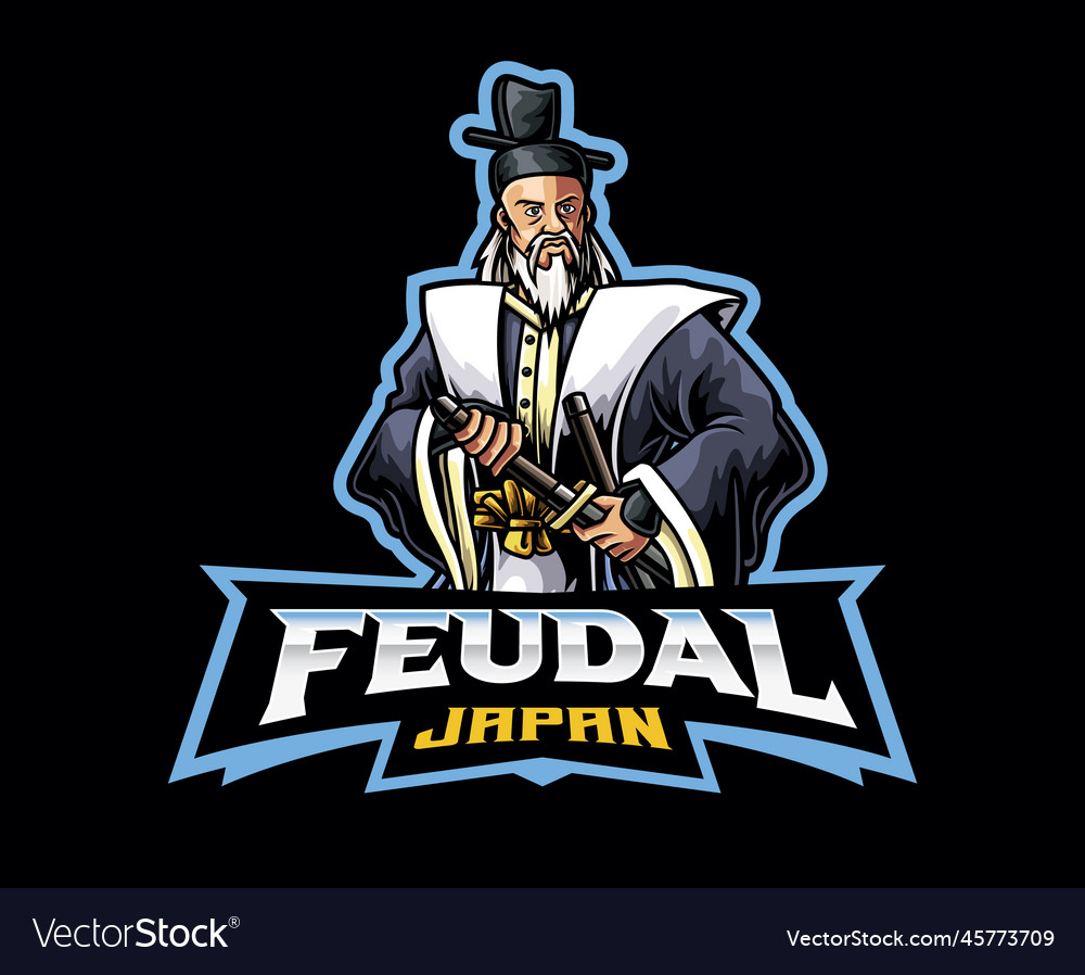 Feudal warrior mascot logo design Royalty Free Vector Image