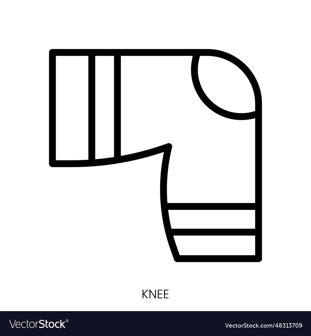 Knee icon line art style design isolated on white