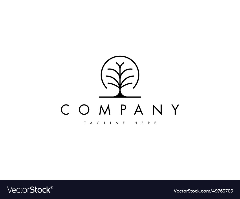 Minimal abstract tree logo design