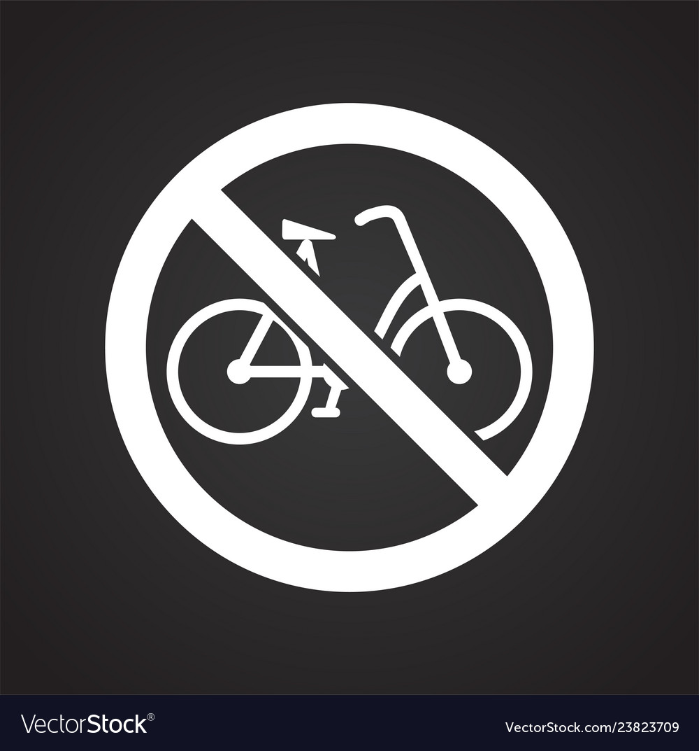 No bicycle allowed sign on black background