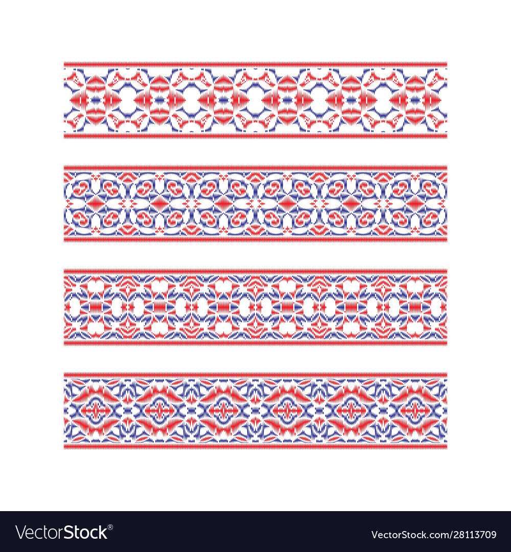 Set colored ribbon patterns blue red