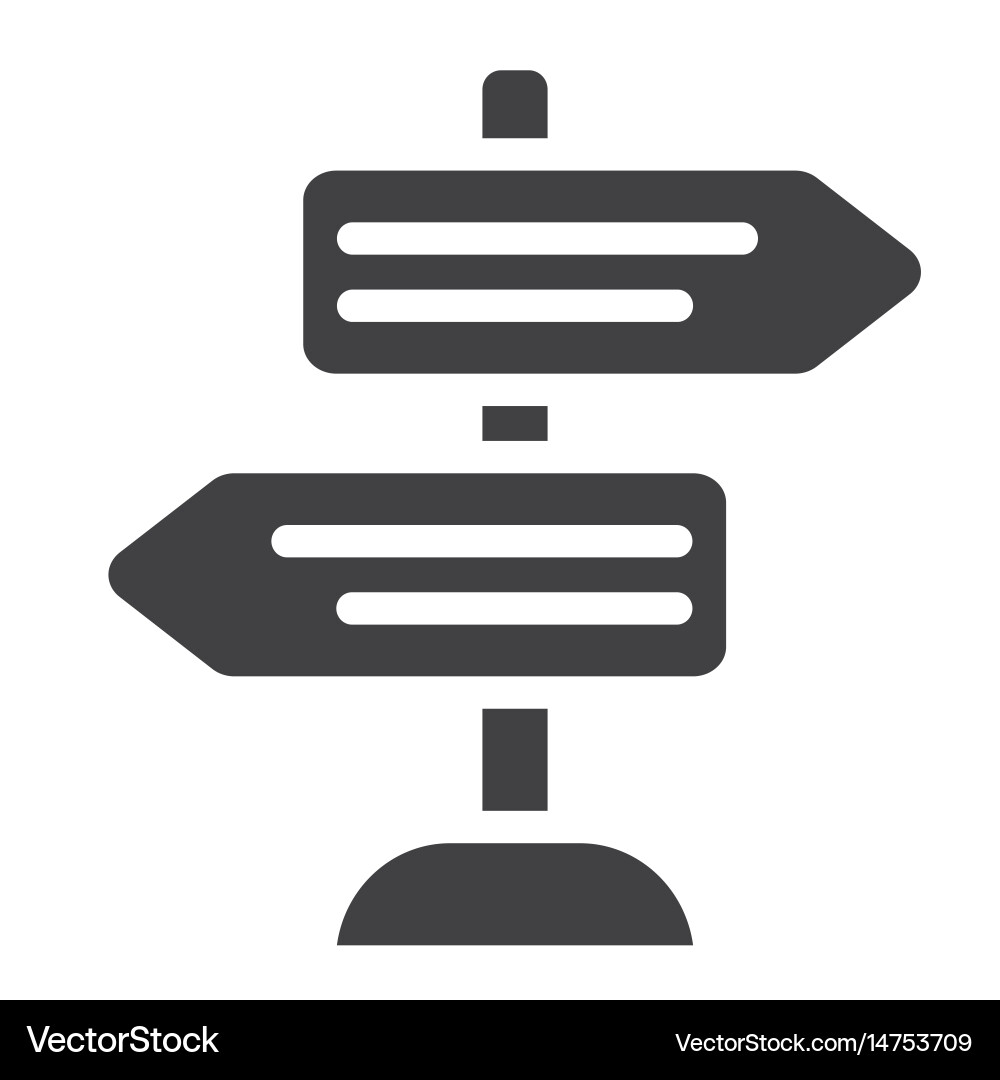 Signpost solid icon navigation and direction Vector Image