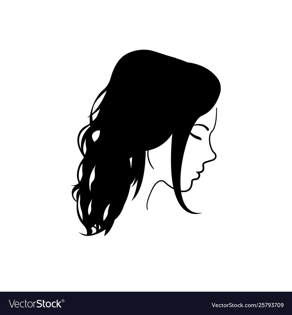 A cute girl s profile Royalty Free Vector Image