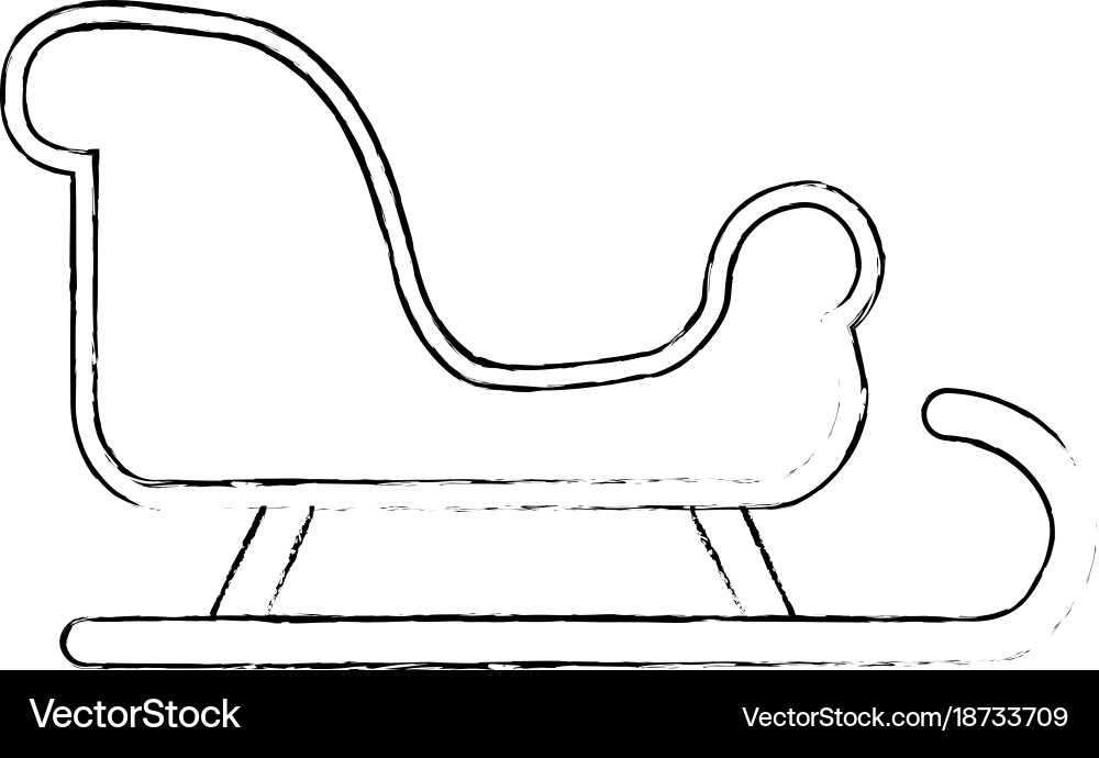 Snow sledge isolated icon Royalty Free Vector Image