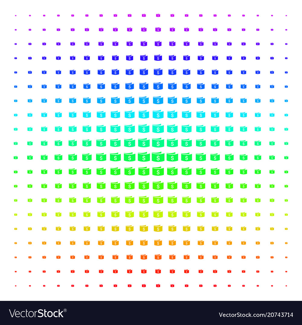 Banknotes icon halftone spectrum pattern