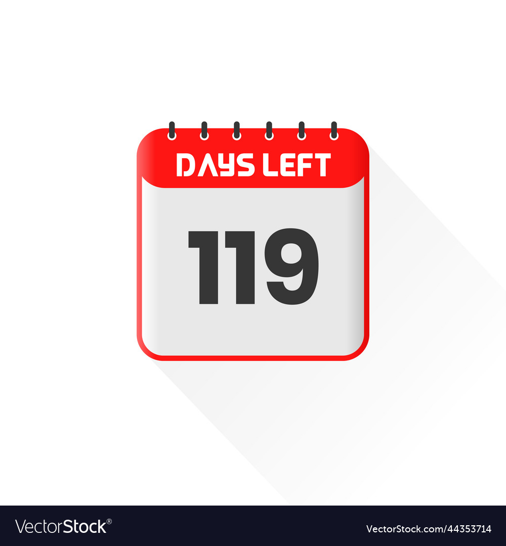 Countdown icon 119 days left for sales promotion