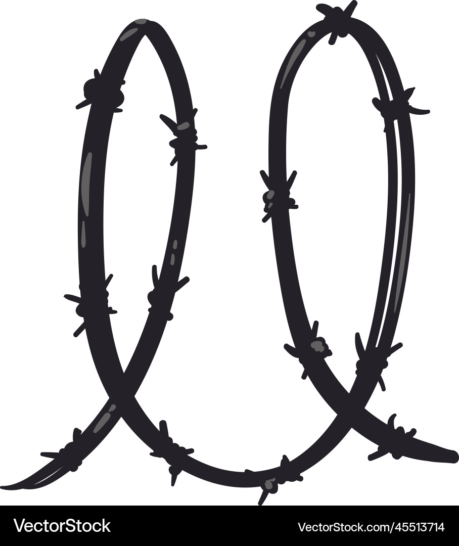 Flat barbed wire Royalty Free Vector Image - VectorStock
