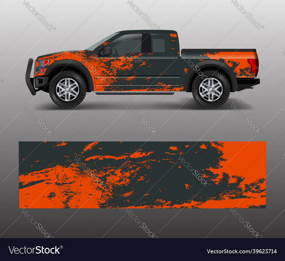 Graphic abstract stripe designs for truck decal