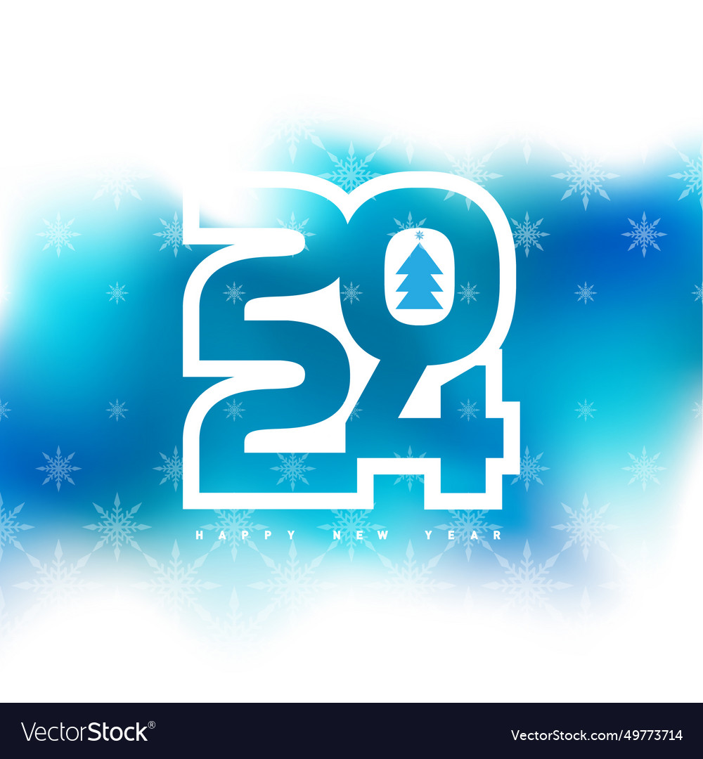 Happy New Year 2024 Greeting Card Design Template Vector Image