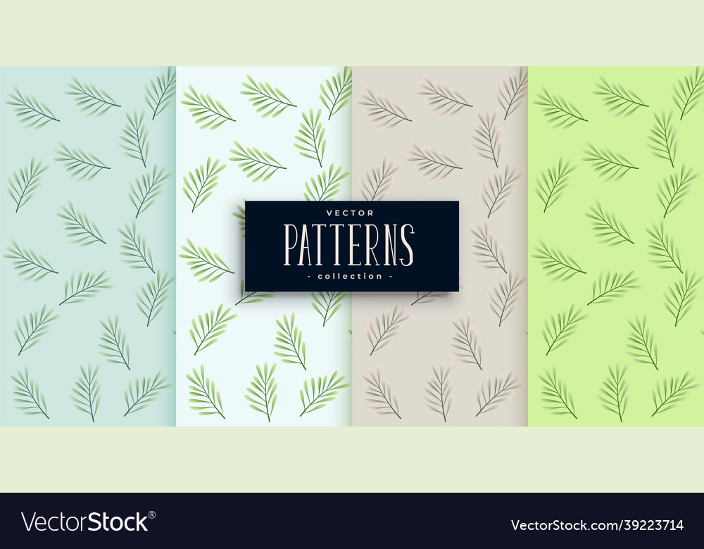 Leaves pattern set in four colors