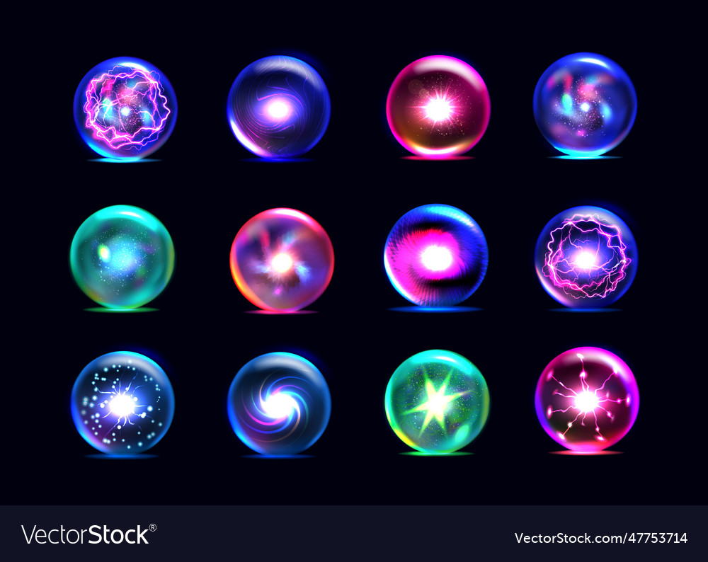 Magic spheres crystal prediction ball colorful Vector Image