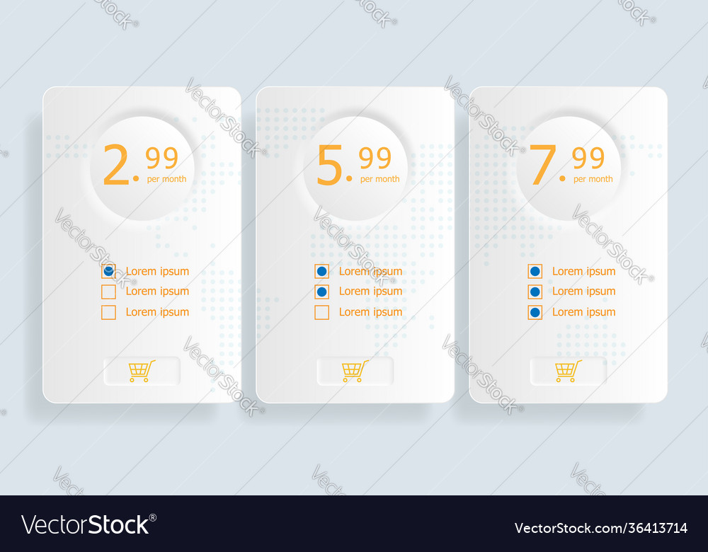 Price table template background