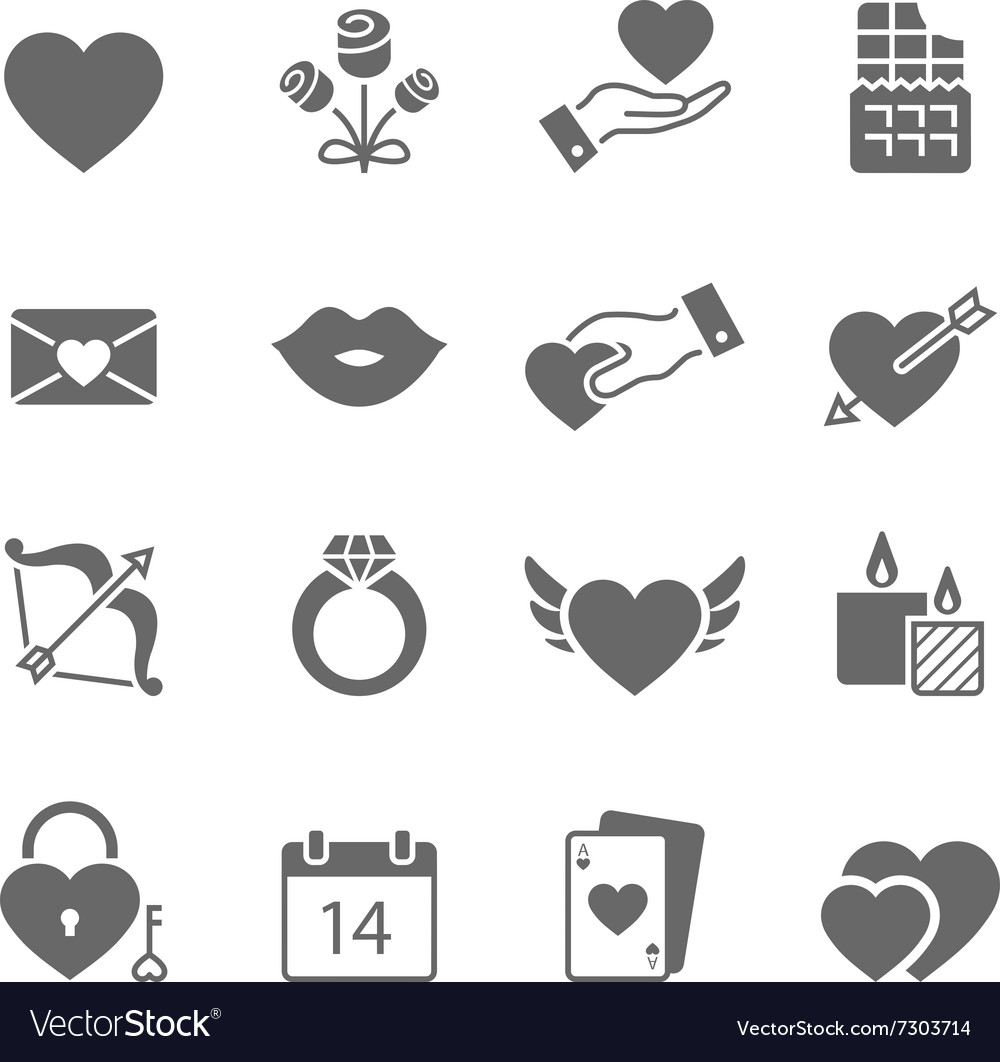 Valentine solid icon set