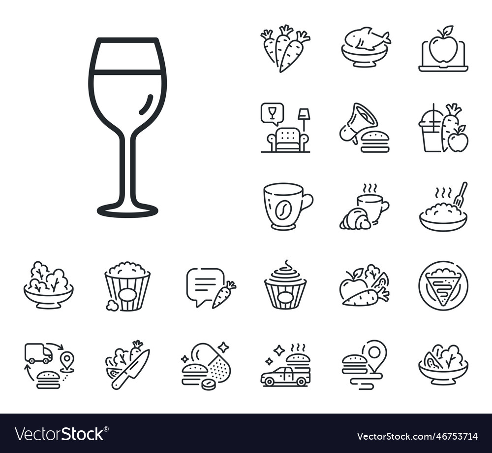 Wine glass line icon bordeaux sign crepe