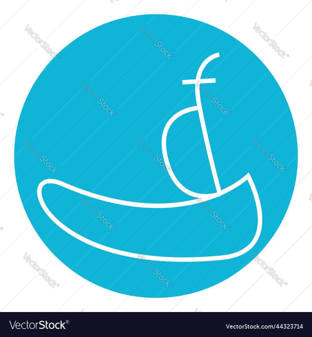 Wooden boat on a white background