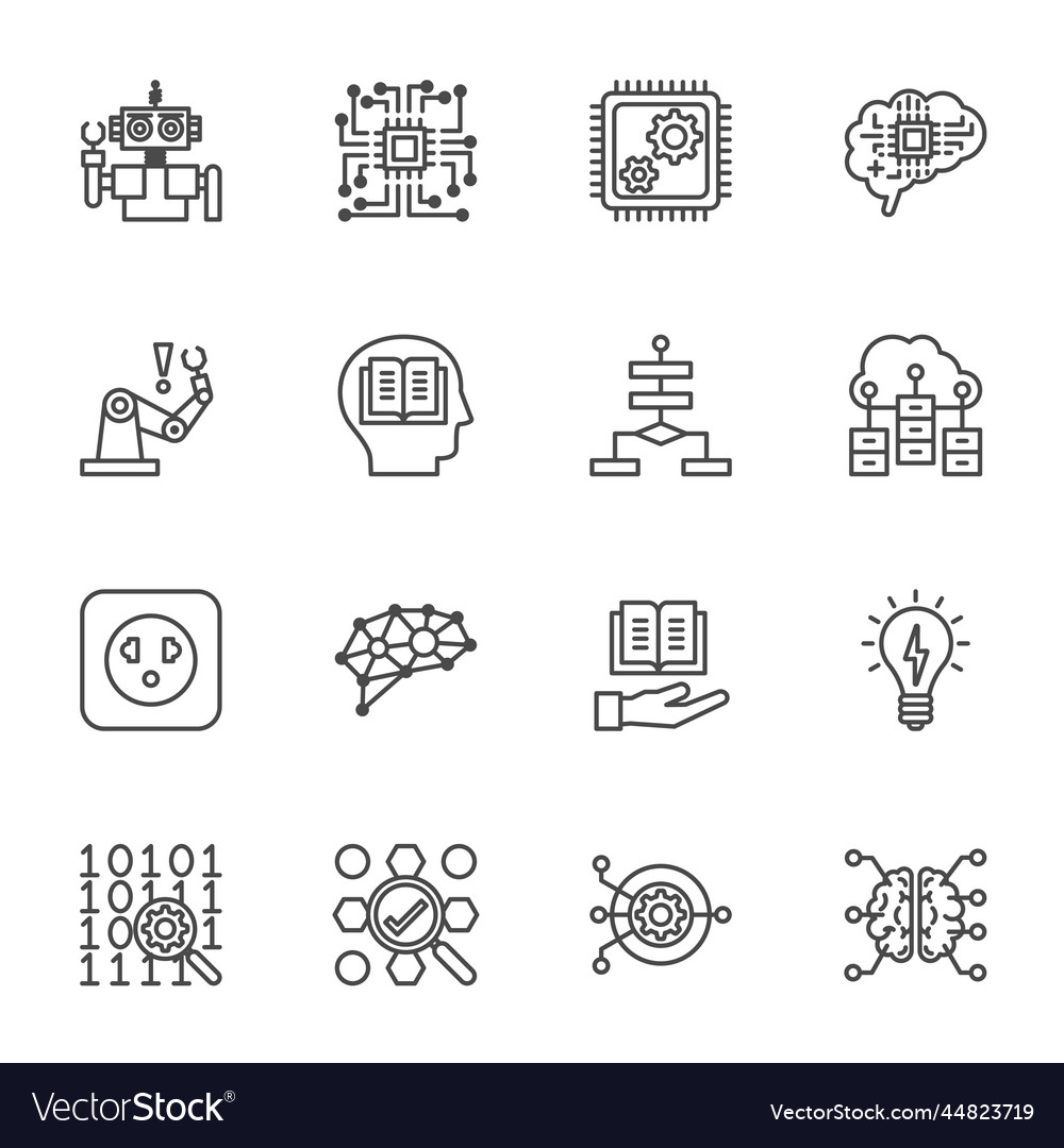 Ai artificial intelligence technology and machine Vector Image