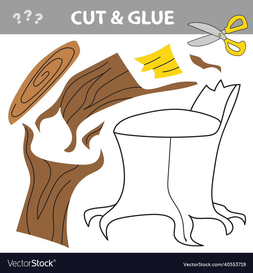 Cut and glue - simple game for kids stump easy