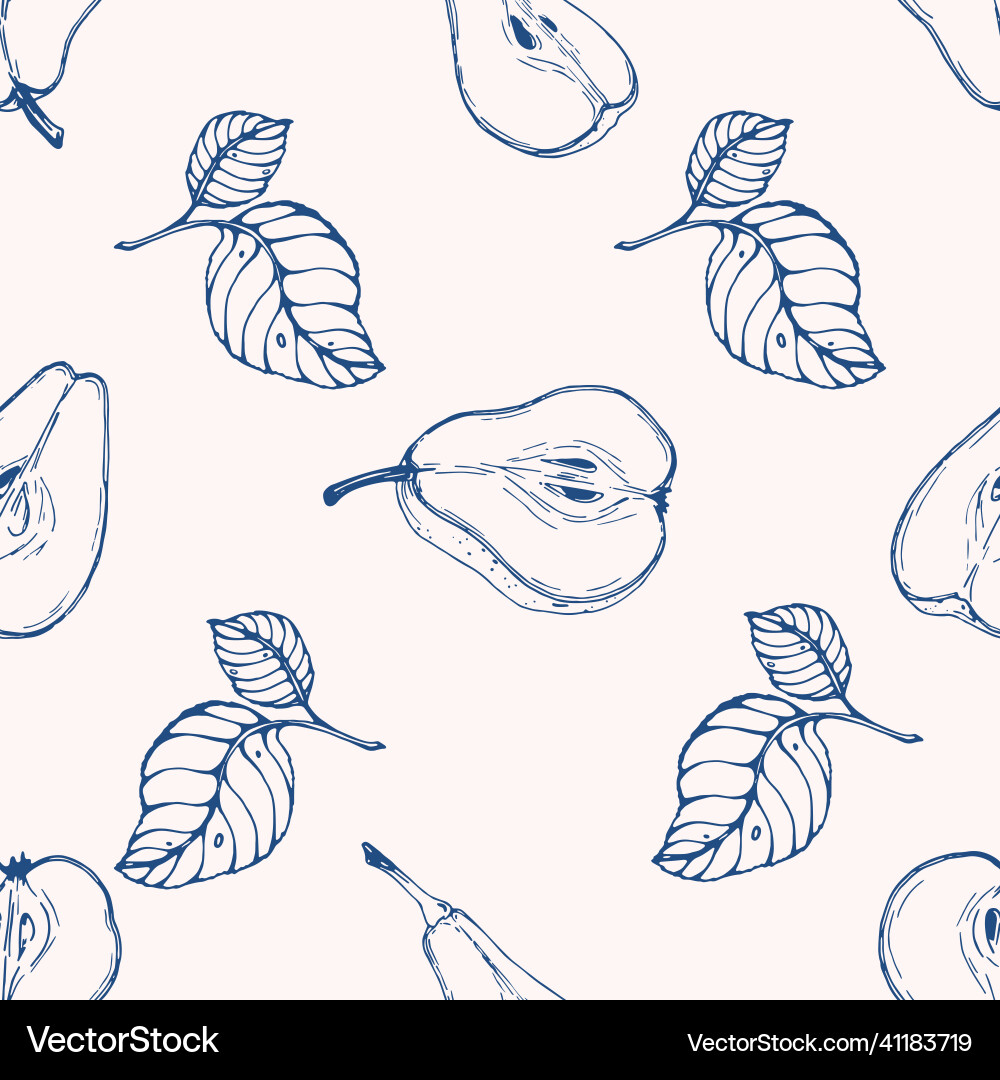 Seamless pattern with pears Royalty Free Vector Image