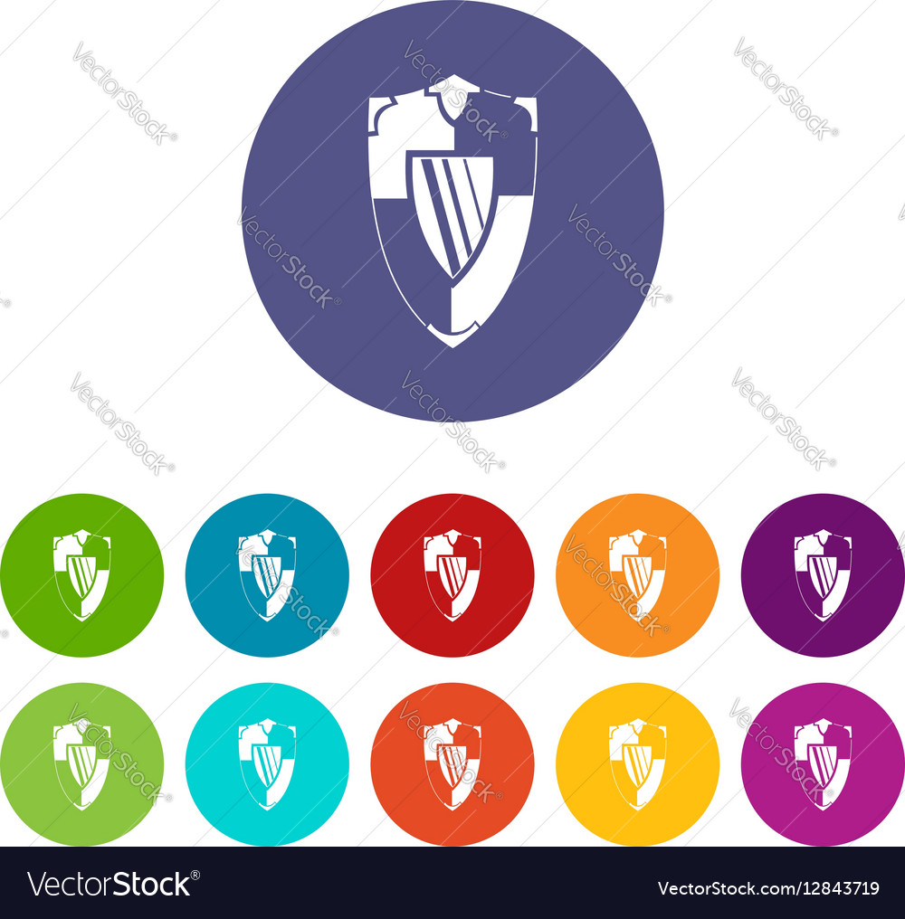 Shield set icons Royalty Free Vector Image - VectorStock