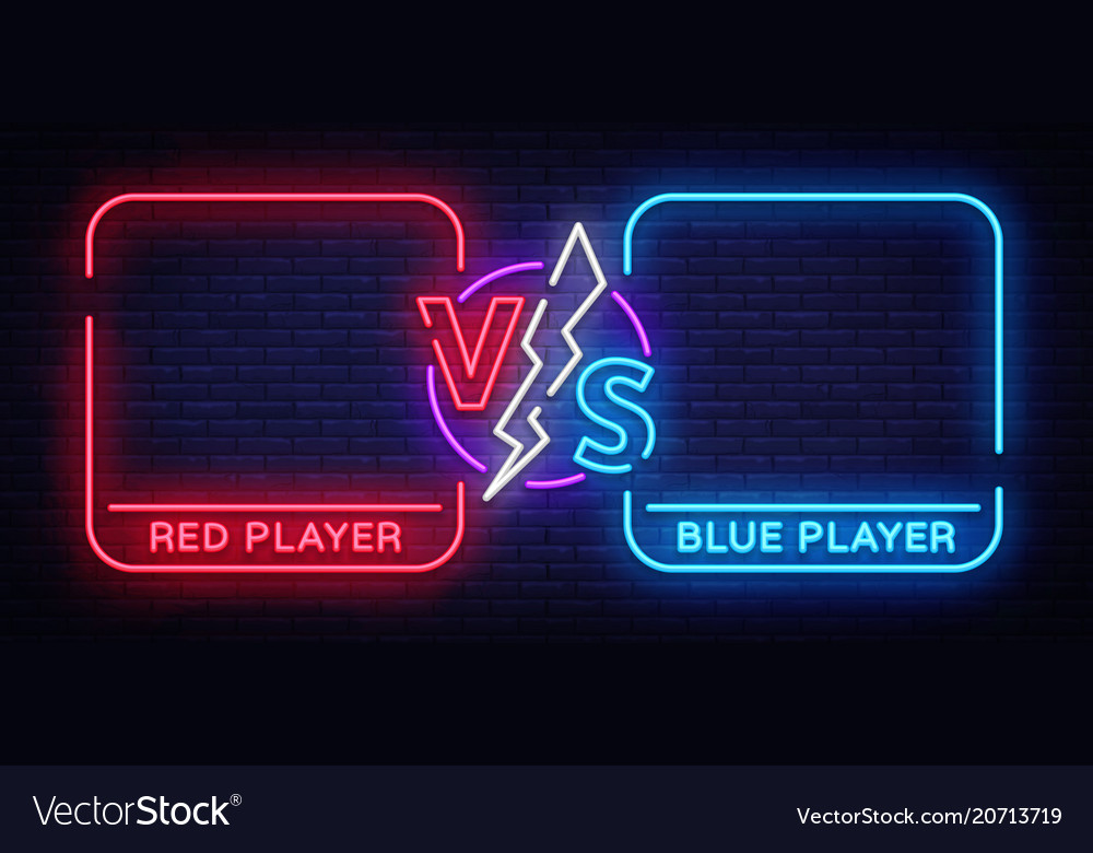 Versus Screen Design In Neon Style Neon Banner Vector Image