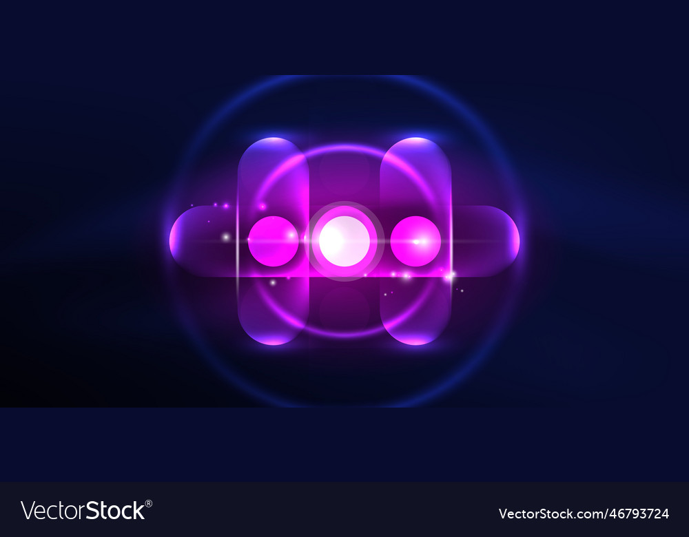 Abstract glowing neon light techno circles