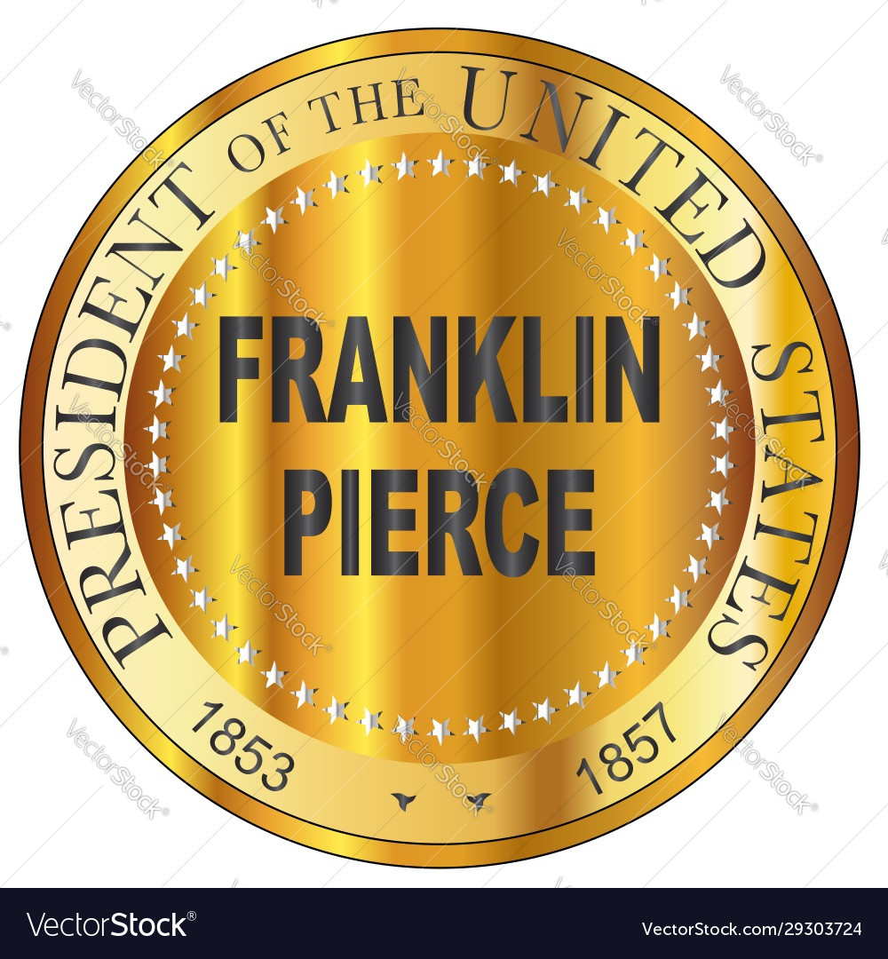 Franklin pierce gold metal stamp