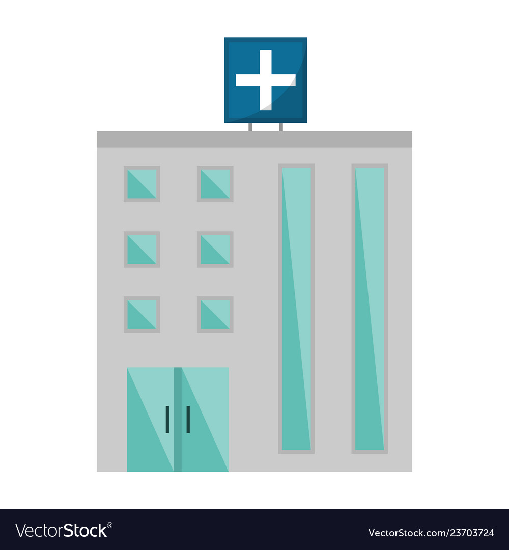 Hospital building symbol Royalty Free Vector Image