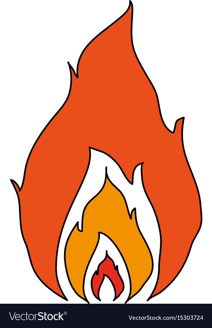 Hot fire flame Royalty Free Vector Image - VectorStock