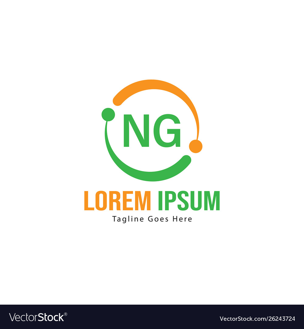 Initial ng logo template with modern frame